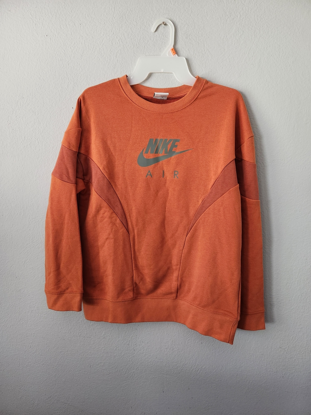 Nike Air Girl's Crewneck Sweatshirt in Rust Orange
